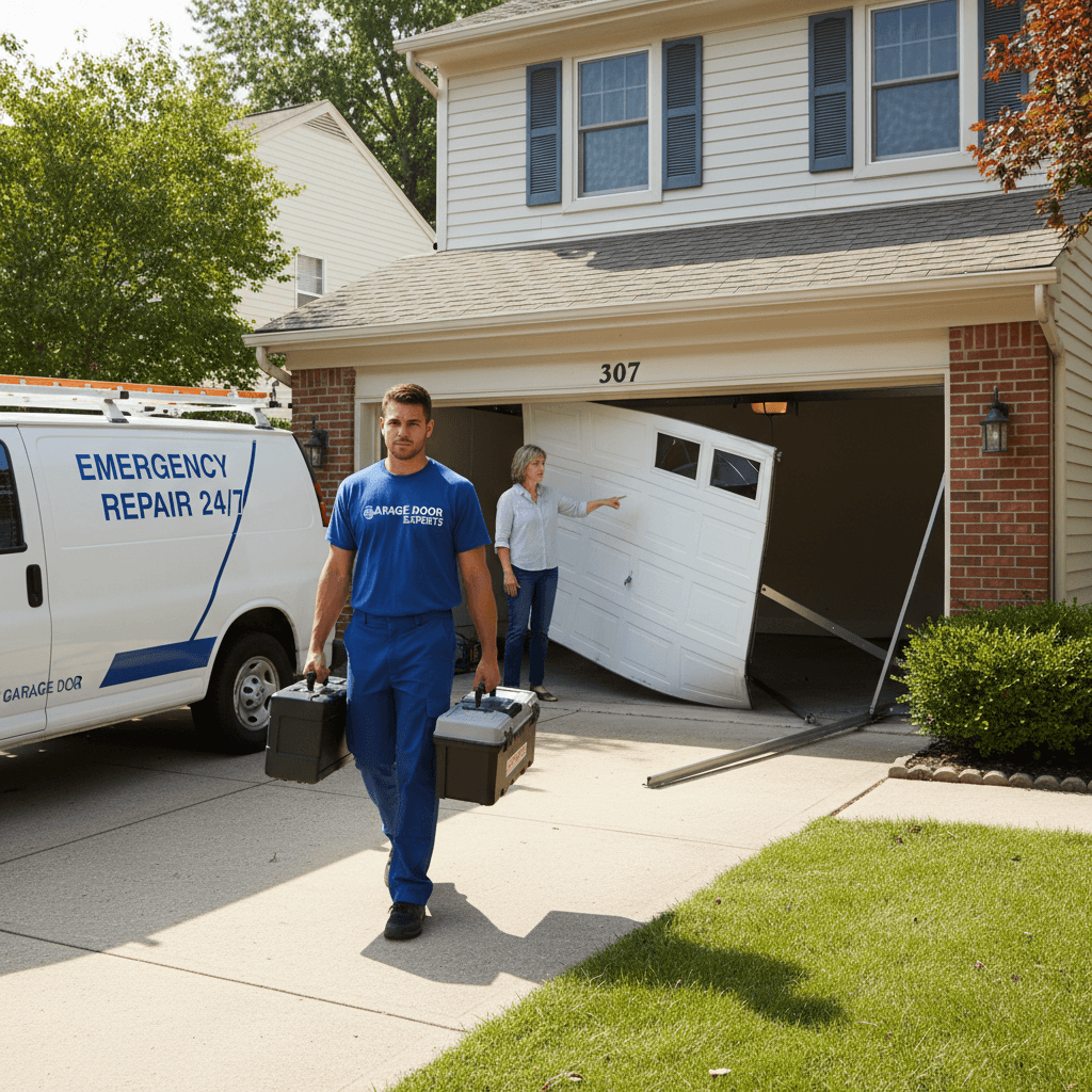 Emergency garage door repair service
