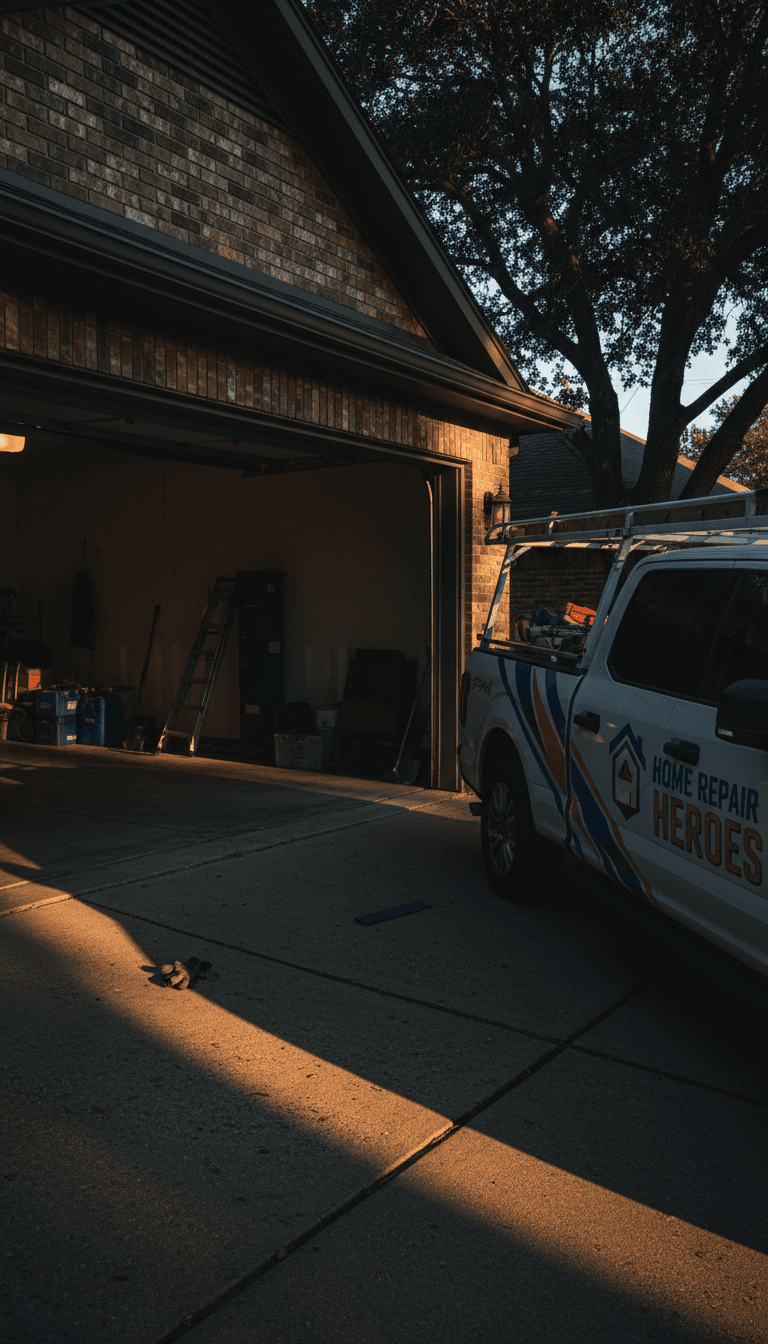Fairway Garage Door Repair service truck at residential property